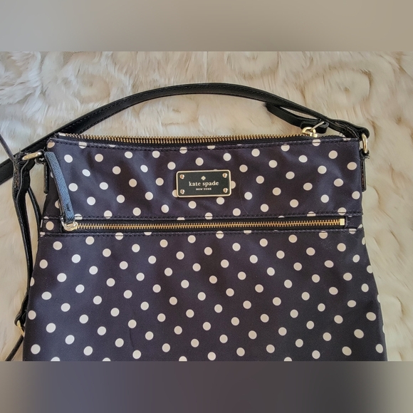 Kate Spade Black And White Polka Dot Nylon Crossbody Bag - Picture 2 of 16